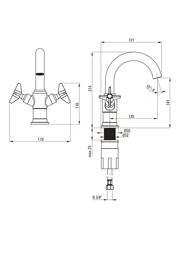 Змішувач для раковини Deante Temisto BQT_M21D - фото 2