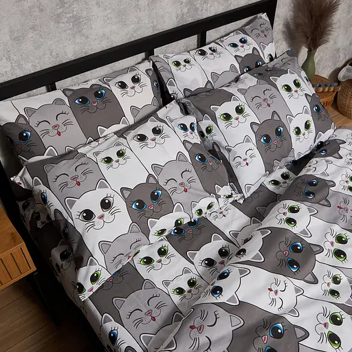 Комплект постільної білизни Moon&Star Бязь Gold Люкс Furry Friends Полуторний Євро 160х220наволочки 4х70х70 - фото 4