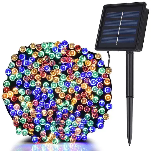 Уличная светодиодная гирлянда Canopus Solar LED String Light 200 светодиодов 22 метра – многоцветная.