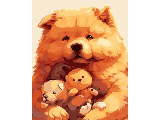 Картина за номерами Strateg Рудий пес на чорному фоні (40х50 см) - фото 1