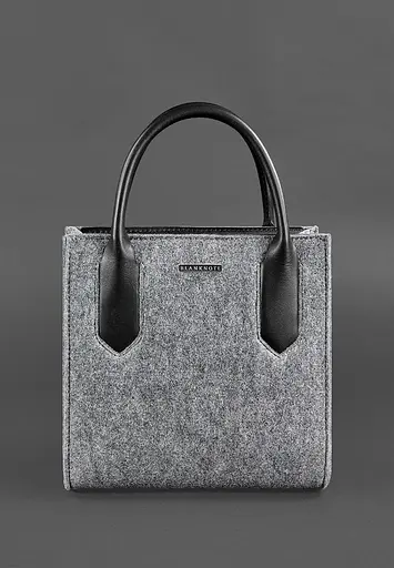 Женская фетровая сумка-кроссбоди Blackwood с кожаными черными вставками - фото 2