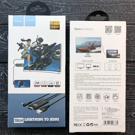 Переходник HOCO UA14 Lightning-to-HDMI Cable HD 2m адаптер для iPhone - фото 3