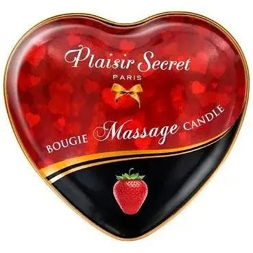 Массажная свеча-сердце Plaisirs Secrets Strawberry (35 мл) - фото 2