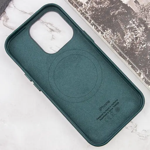 Шкіряний чохол Leather Case AAA with MagSafe and Animation для Apple iPhone 14 Pro Max 6.7 Forest Green - фото 7