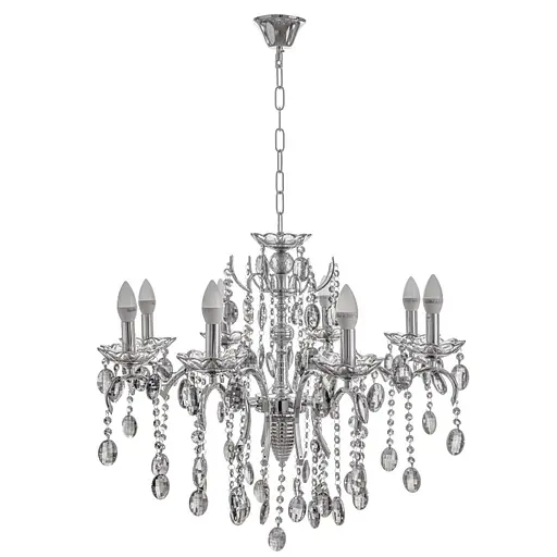 Люстра свічка Brille підвісна кришталева для холу E14 40W (BCL-378S/8)