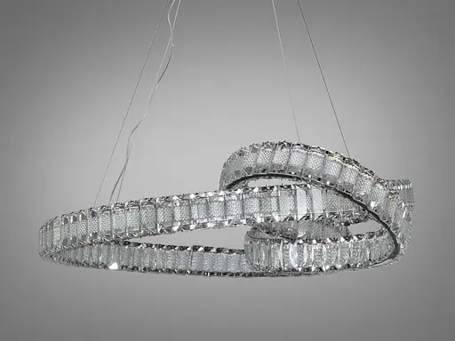 Люстра підвісна Diasha хром LED 92 Вт пульт 16 м² - фото 2