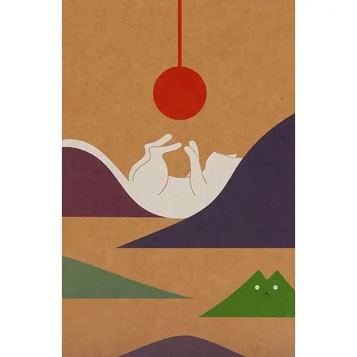 Еко-блокнот Kiri sketch "Кіт і сонце" в крапку на пружині