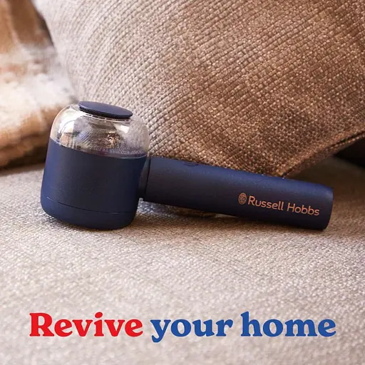 Машинка для удаления катышек Russell Hobbs, большая площадь лезвий. 90 мин. работы на одном заряде, USB, синий - фото 8