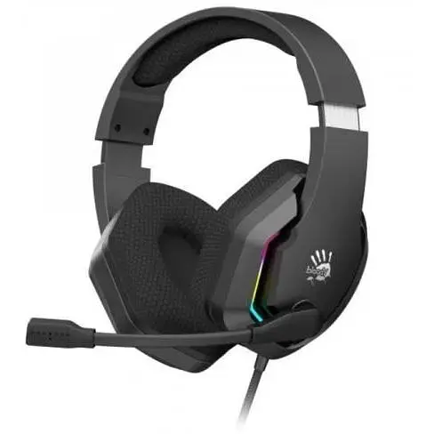 Наушники Bloody G260 черные игровые микрофон 7.1 виртуальный звук подсветка 7 цветов USB - фото 1