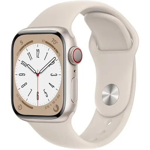 Смарт-часы Apple Watch Series 8 GPS 41 mm Starlight Aluminum Case w. Starlight S. Band-M/L (MNUF3)