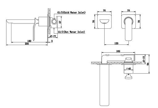 Смеситель для умывальника Kohlman Experience Black Matt + Box скрытого монтажа QW180EB Черный матовый - фото 3