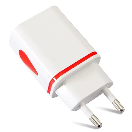 USB зарядка 5 вольт 1.1 ампера 6 Ватт на 2 USB порти із захистом від перевантаження та підсвіткою F5 (100932) - фото 2