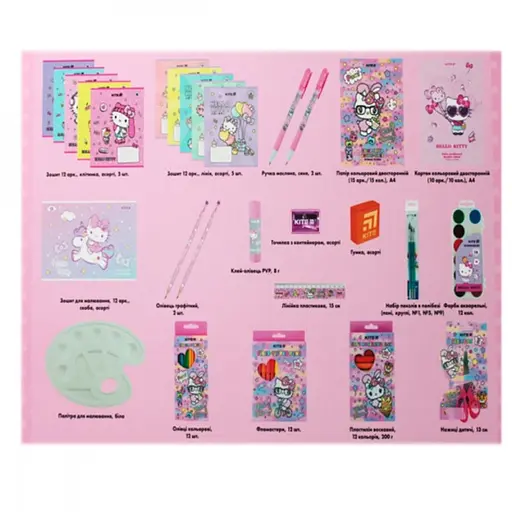 Набір канцтоварів першокласника  Kite Hello Kitty 28 предметів - фото 5