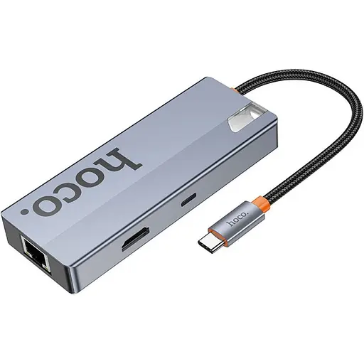 USB-хаб Hoco HB51 Wow 6-in-1 Deep Space Gray [140639] - фото 4