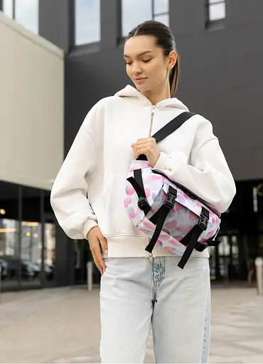 Большая женская поясная сумка бананка Sambag DynamicDart принт "Blush Drop" 38×21×7 см (80411152) - фото 2