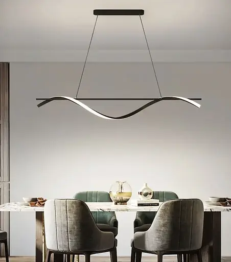 Удлиненная линейная светодиодная люстра в черном корпусе 120 см Ст. NO8-1200L BK | Line F - фото 5