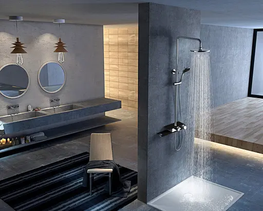 Душова система Corsan Klar Fiber chrome black CMN002BL, Хром - фото 7