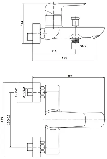 Змішувач для ванни Cersanit City хром S951-344 Хром - фото 2