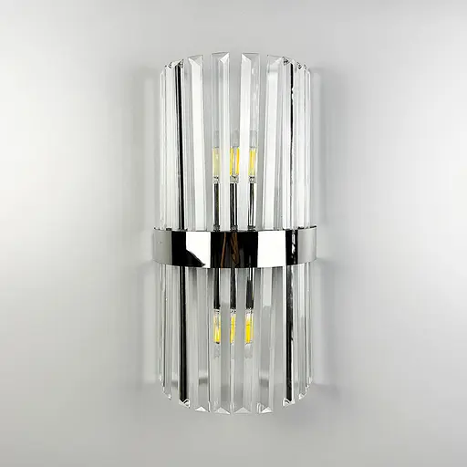 Бра в корпусі хром з скляними видовженими камінчиками Line F Арт. WS 150/2 CH - фото 1