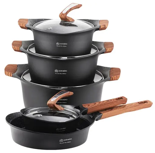 Набір каструль з кришками та сковорідкою Edenberg EB-9184, 15 предметів із мармуровим покриттям - фото 3