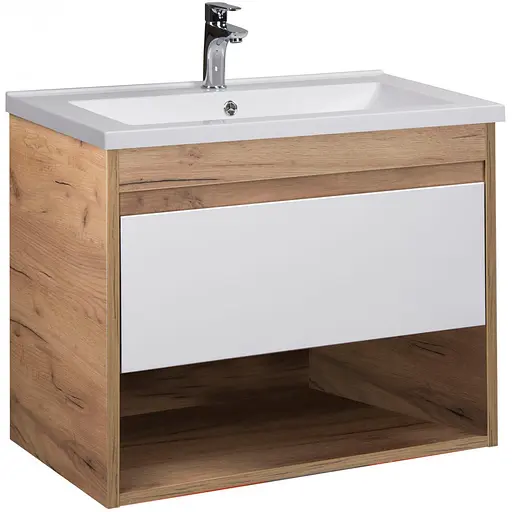 Тумба Мойдодир Oslo 70 Wood з умивальником Cosmo 70 дуб крафт/Білий - фото 1