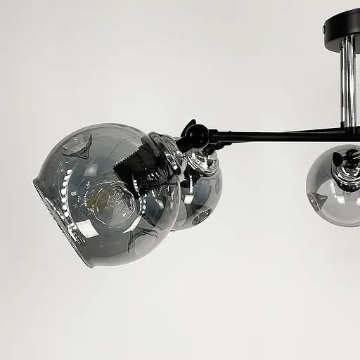 Світильник у чорному корпусі на 6 графітових плафонів | Арт. 51810/6 CH+BK+GR | Line F - фото 4