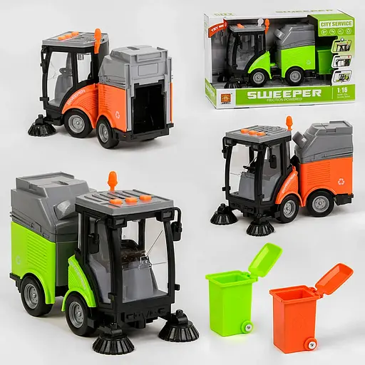 Мусороуборочная машина WY 680 A, инерция, свет, звук, в коробке (6974060113113) МИКС - фото 1