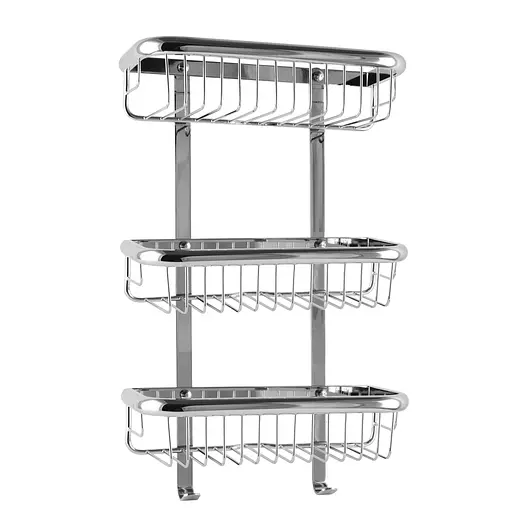 Полка прямая тройная Topaz 4103, Хром - фото 2