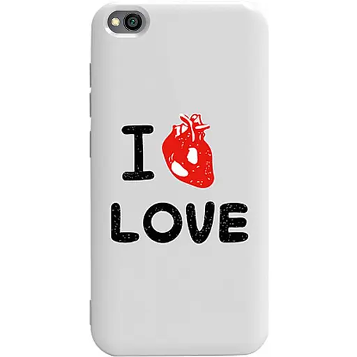 Чехол-накладка Toto Pure TPU 2 mm Print Case Xiaomi Redmi Go #42 Love Heart White - фото 1