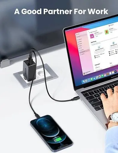 Зарядное устройство для Ugreen EU 65 W GaN CD244 (3 порта 2C + 1 A) прямоугольное 10335 - фото 2