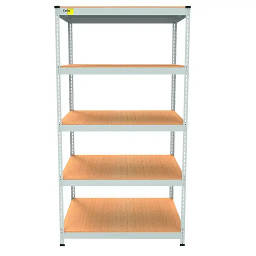 Металевий стелаж Emby Light Series (розмір 1800х900x450мм) 5 полиць ДСП до 100кг Білий - фото 3