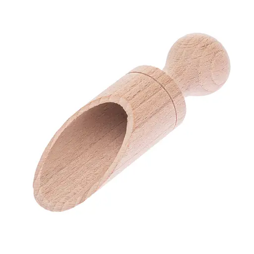 Ложка совок дерев'яний для цукру, спецій та сипучих продуктів 9 см, Woodly Бежевий 86271 - фото 1