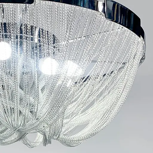 Стельова хромована люстра з переплетеними ланцюжками Ø 50 см | Арт. CSA 34-500 SL | Line F - фото 3