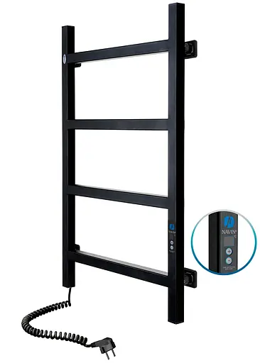 Електрична рушникосушарка Navin Nordic 500x800 Digital ліва (чорний муар) 12-241152-5080, Чорний матовий, Ліве, Електронний - фото 2