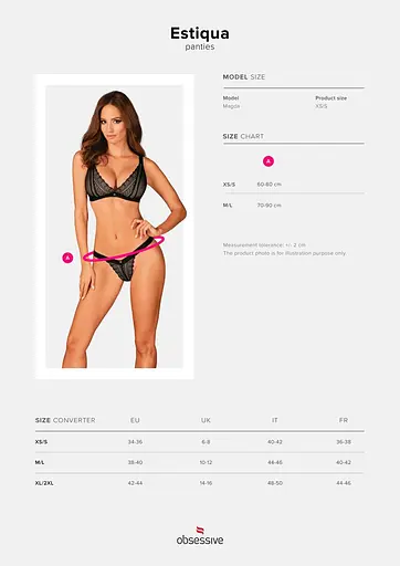 Кружевные трусики с заниженной талией Obsessive Estiqua panties черные M/L - фото 7