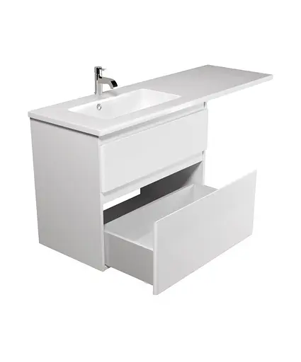 Тумба Мойдодир Палермо 80-U Adam 140 L Білий підвісна з крилом над пральною машиною Білий - фото 4