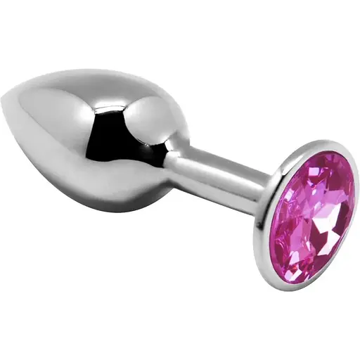 Металева анальна пробка Alive Mini Metal Butt Plug з кристалом Pink S