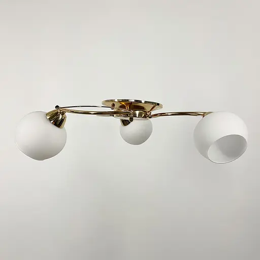 Золота люстра на 3 білих плафони | Арт. 91061/3 GD | Line F - фото 5