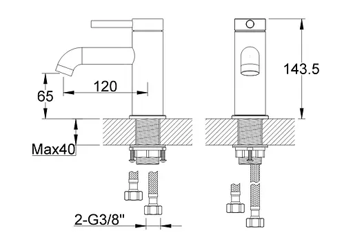 Змішувач для умивальника Kohlman Axel graphite низький QB100AG Графіт - фото 4