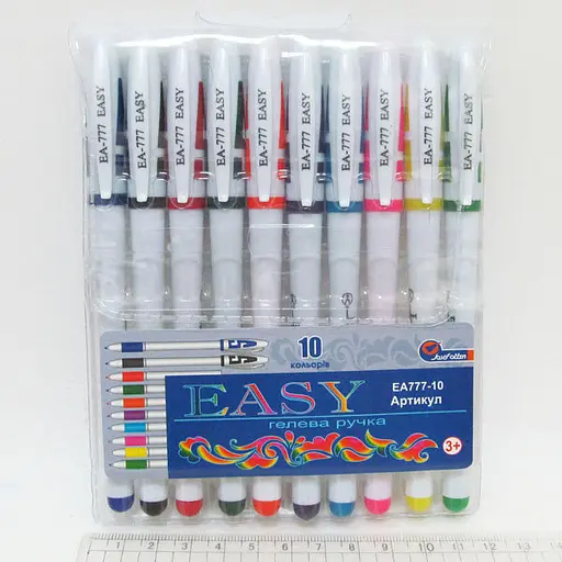 Набор гелевых ручек J.Otten, белый корпус, EA777-10