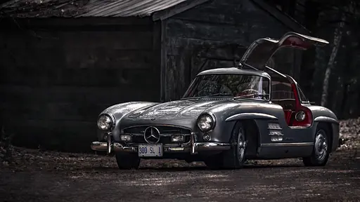 Деревянный пазл Mercedes-Benz 300sl, А5, Картонная коробка 35 элементов