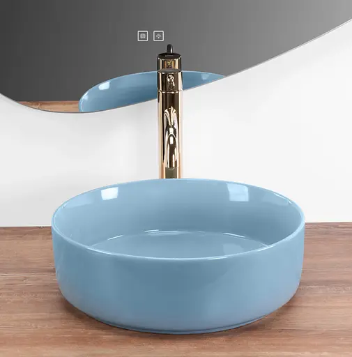 Умивальник Rea Sami blue shiny накладний REA-U6619, Синий - фото 4