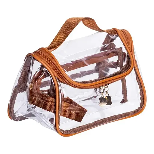 Набір косметичок Yiwu HP-16-3K 23.5х13х16 см / 18х8х10.5 см водонепроникні 2 шт. прозорі - фото 3