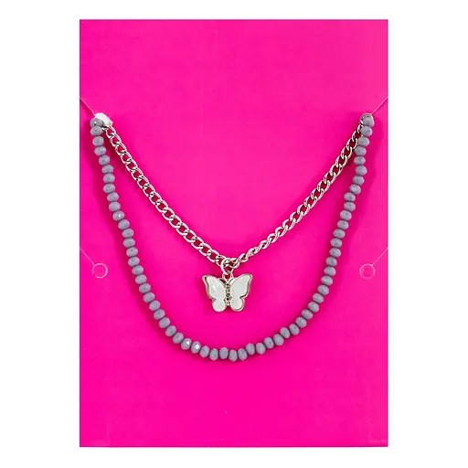 Набор Lukky Fashion Жемчужные бусы и цепочка с подвеской в ​​виде бабочки (T24693) - фото 2