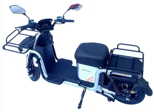 Электроскутер Грузовой с двумя большими багажниками Crosser MAX PRO (1200W 72V 24Ah) Серый - фото 3