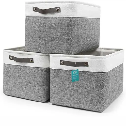 Набор Корзин Органайзеров Lovely Svi 3 шт: 38×28×24 см - Серо-белый - фото 1