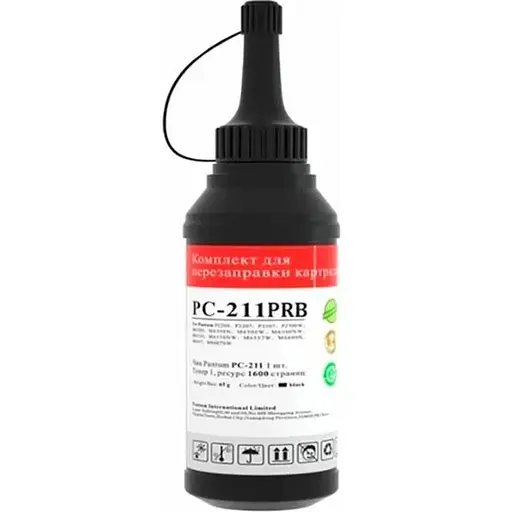 Pantum Комплект для заправки картриджа PC-230E/PC-211EV/PC-211P для M6500/M6500W/M6550NW/M6607NW, P2207/P2507/P2500W/P2500NW (1600стор, 1 тонер, 1чіп) Оновлений чіп 2023