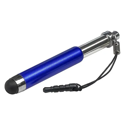 Стилус-брелок ємнісний, висувний, синій - фото 2