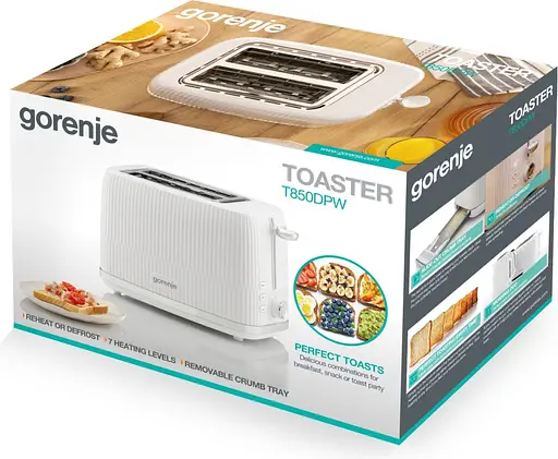 Тостер Gorenje 850 Вт пластик/метал білий - фото 10