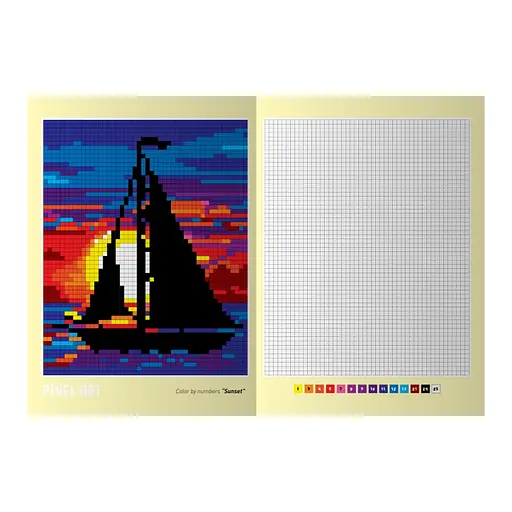 Детская книжка для рисования "PIXEL ART №1" Апельсин РМ-85-1 - фото 2